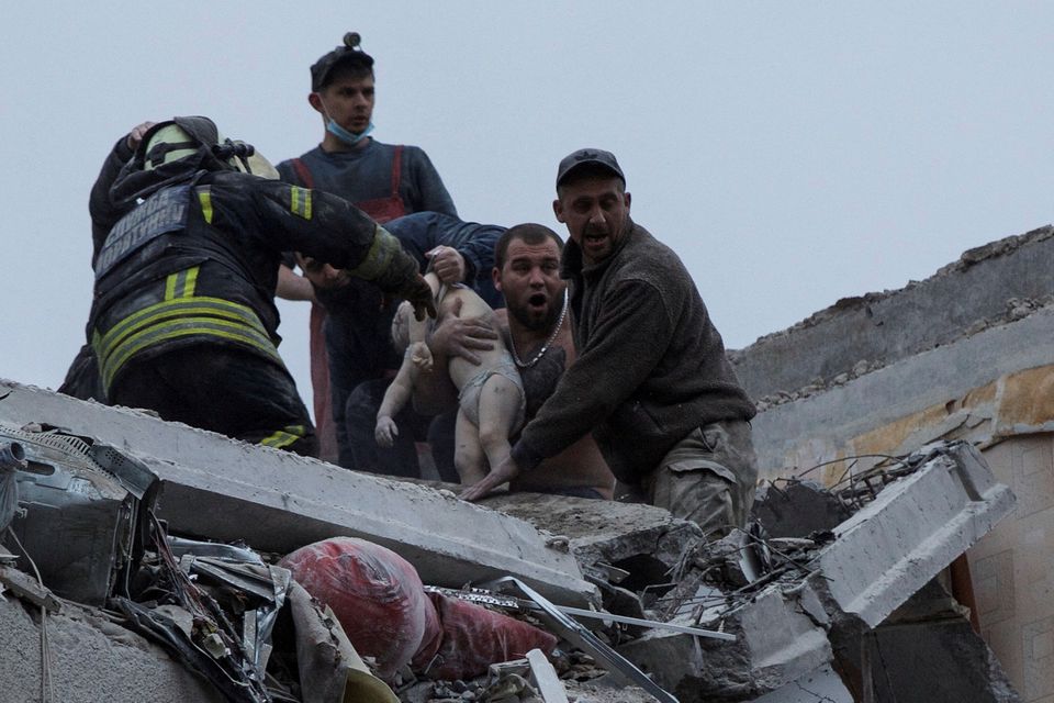 Eleven killed in Russian strike, Ukraine rescue teams sift through wreckage