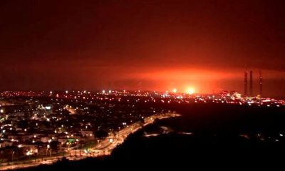 An explosion is seen on the Israel-Gaza border, amid the ongoing conflict between Israel and Palestinian Islamist group Hamas, as seen from the Israeli side, October 27, 2023. REUTERS TV via REUTERS