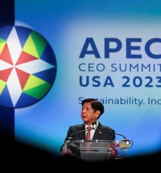 Ferdinand Marcos Jr. President of the Philippines speaks at the Asia-Pacific Economic Cooperation (APEC) CEO Summit in San Francisco, California, U.S., November 15, 2023. REUTERS/Carlos Barria