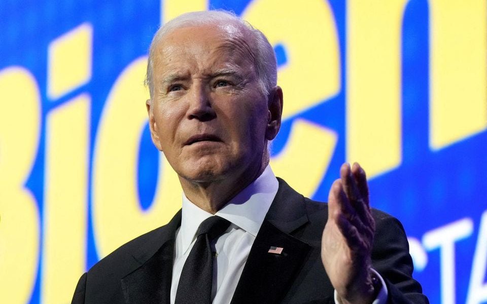 U.S. President Joe Biden speaks at a dinner hosted by the Human Rights Campaign at the Washington Convention Center in Washington, U.S., October 14, 2023. REUTERS/Ken Cedeno/File Photo
