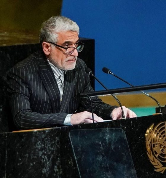 Iran’s Ambassador to the United Nations Amir Saeid Iravani speaks to delegates before a vote on a resolution recognizing Russia must be responsible for reparation in Ukraine at the United Nations Headquarters in New York, U.S., November 14, 2022. REUTERS/Eduardo Munoz/File photo