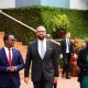 British Home Secretary James Cleverly tours the Kigali Genocide Memorial during his visit to Kigali, Rwanda, to sign a new treaty with Rwanda, December 5, 2023. Ben Birchall/Pool via REUTERS