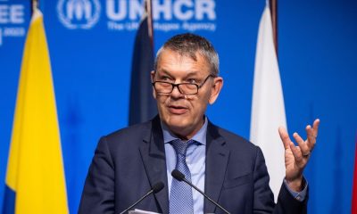 Commissioner General of UNRWA, Philippe Lazzarini, addresses the assembly on the opening day of the Global Refugee Forum, in Geneva, Switzerland, December 13, 2023. Jean-Guy Python/Pool via REUTERS/File Photo