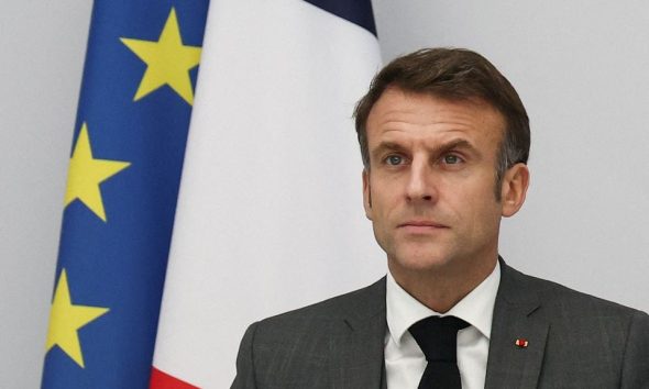 French President Emmanuel Macron attends a video-conference with G20 leaders, at the Elysee Palace in Paris, France, 22 November 2023. Mohammed Badra/Pool via REUTERS/File Photo