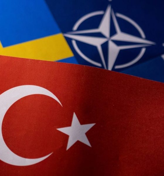 NATO, Turkish, Swedish and Finnish flags are seen in this illustration taken May 18, 2022. REUTERS/Dado Ruvic/Illustration/File Photo