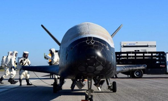 The U.S. Airforce's X-37B Orbital Test Vehicle mission 4 after landing at NASA's Kennedy Space Center Shuttle Landing Facility in Cape Canaveral, Florida, U.S., May 7, 2017. U.S. Air Force/Handout via REUTERS/File Photo