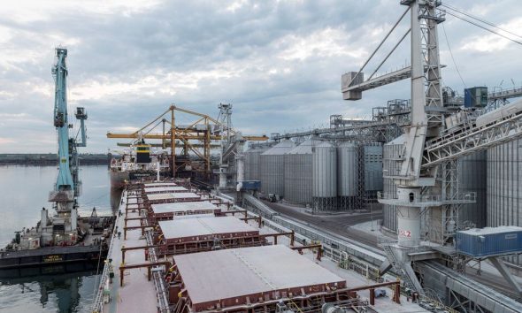 Unity N, a cargo carrying over 71,000 tonnes of Ukrainian corn, is moored after loading in the Romanian Black Sea port of Constanta, Romania, April 28, 2022. Picture taken April 28, 2022. Inquam Photos/Daniel Stoenciu via REUTERS/File Photo