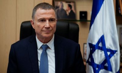 Yuli Edelstein, Chairman of the Knesset Foreign Affairs and Defense Committee, speaks during an interview with Reuters at his office in the Israeli parliament in Jerusalem, December 13, 2023. REUTERS/Dedi Hayun