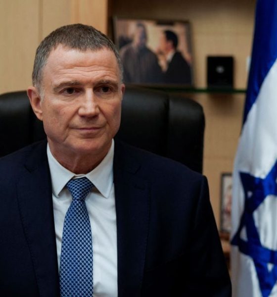 Yuli Edelstein, Chairman of the Knesset Foreign Affairs and Defense Committee, speaks during an interview with Reuters at his office in the Israeli parliament in Jerusalem, December 13, 2023. REUTERS/Dedi Hayun