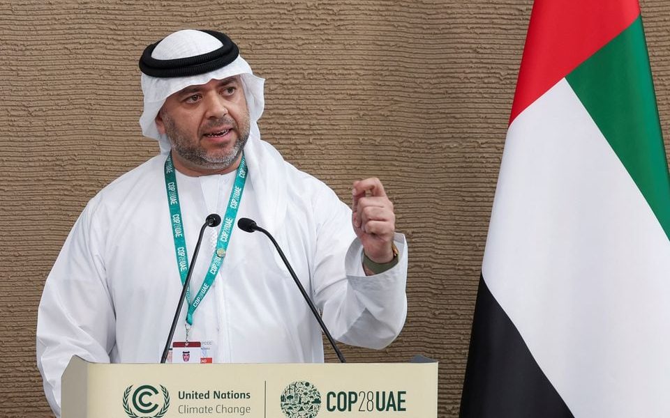 COP28 Director-General Majid Al Suwaidi speaks during a press conference at the United Nations Climate Change Conference (COP28) in Dubai, United Arab Emirates, December 12, 2023. REUTERS/Amr Alfiky